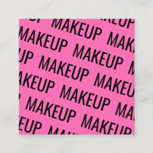 Tarjeta De Visita Cuadrada Moderna maquillaje de patrones de texto repetido r