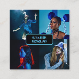 Tarjeta De Visita Cuadrada Moderna Minimalista simple foto profesional qr cód