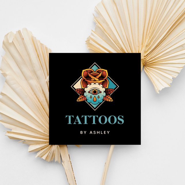 Tarjeta De Visita Cuadrada Moderna Mystique Tercer Ojo Tatuaje Mágico Artista (Subido por el creador)