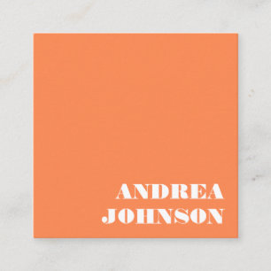 Tarjeta De Visita Cuadrada Moderna negrita tipografía mínima color retro simp