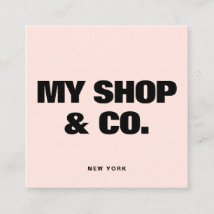 Tarjeta De Visita Cuadrada Moderna negrita Tipografía Negra Código QR