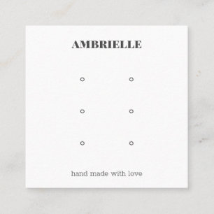 Tarjeta De Visita Cuadrada Moderna pantalla de anclaje negrita 3 stud