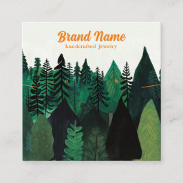 Tarjeta De Visita Cuadrada Moderna pantalla de joyas de Ilustracion verde
