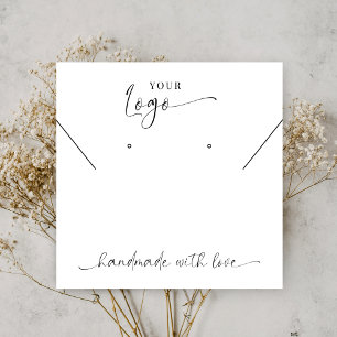 Tarjeta De Visita Cuadrada Moderna pantalla de joyería con logotipo en blanco