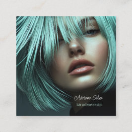 Tarjeta De Visita Cuadrada Moderna peluquería de la peluquería de la peluquer