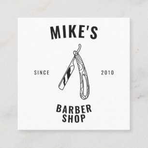Tarjeta De Visita Cuadrada Moderna peluquería de peluquería de barbershop par