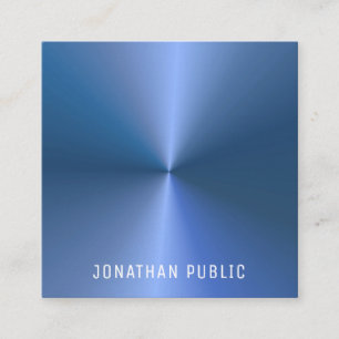Tarjeta De Visita Cuadrada Moderna plantilla azul simple profesional elegante