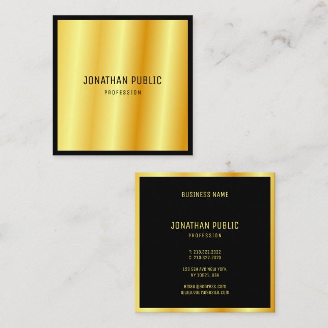 Tarjeta De Visita Cuadrada Moderna plantilla profesional de Personalizado ele (Anverso / Reverso)