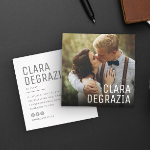 Tarjeta De Visita Cuadrada Moderna plaza de fotografía profesional simple Min