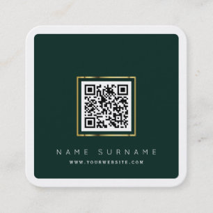Tarjeta De Visita Cuadrada Moderna red de código QR escaneado logotipo Square