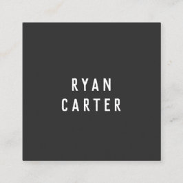 Tarjeta De Visita Cuadrada Moderna tipografía mínima Black Paper Square