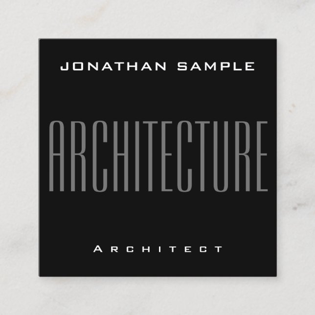 Tarjeta De Visita Cuadrada Moderna y elegante arquitectura empresarial profes (Anverso)