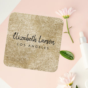 Tarjeta De Visita Cuadrada Moderna y elegante, con un estilo único Metalizado