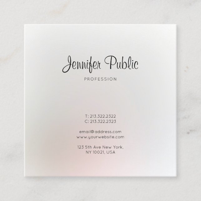 Tarjeta De Visita Cuadrada Moderna y elegante estilo profesional (Anverso)