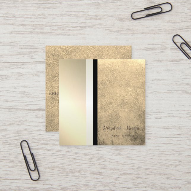 Tarjeta De Visita Cuadrada Moderna y elegante Geométrica profesional, a rayas (Anverso/Reverso In Situ)