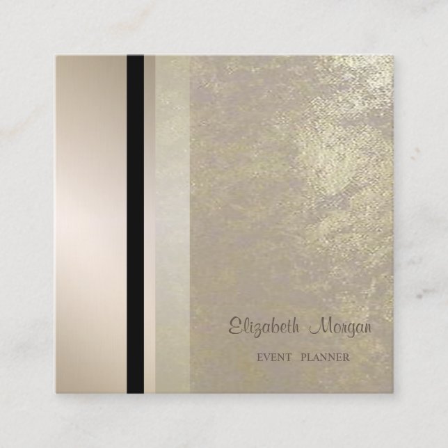 Tarjeta De Visita Cuadrada Moderna y elegante Geométrica profesional, a rayas (Anverso)