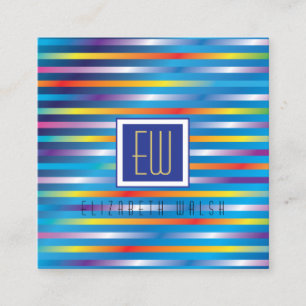 Tarjeta De Visita Cuadrada Moderna y elegante línea de degradado Minimalista