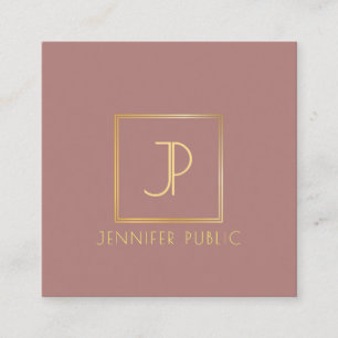 Tarjeta De Visita Cuadrada Moderna y elegante plantilla de diseño monogramado