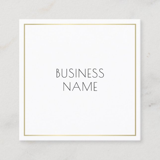 Tarjeta De Visita Cuadrada Moderna y elegante plantilla de empresa simple (Anverso)