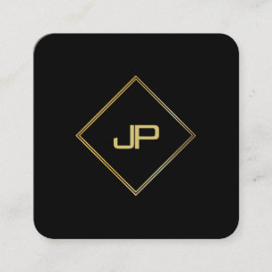 Tarjeta De Visita Cuadrada Moderna y elegante plantilla de lujo monogramada G