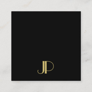 Tarjeta De Visita Cuadrada Moderna y elegante plantilla de monograma dorado d
