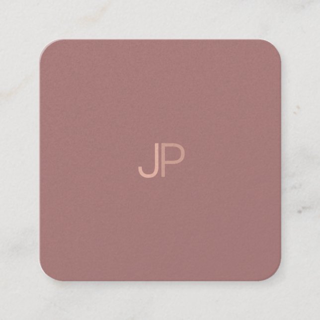 Tarjeta De Visita Cuadrada Moderna y moderna Elite Design Monograma plantilla (Anverso)