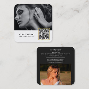 Tarjeta De Visita Cuadrada modernas y sofisticadas fotos de redes de código 