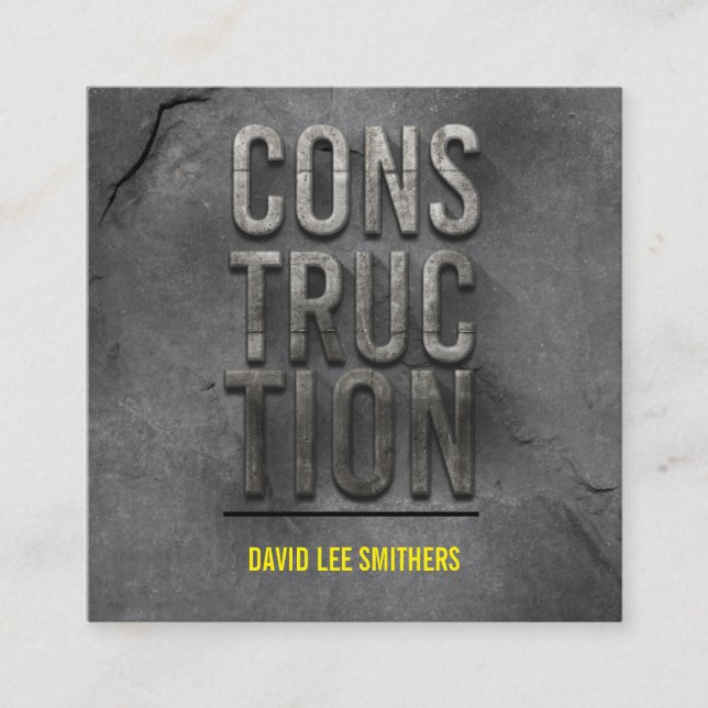 Tarjeta De Visita Cuadrada Modernización de la construcción y el contratista (Anverso)