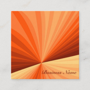 Tarjeta De Visita Cuadrada Moderno abstracto gráfico fractal de naranja rojo
