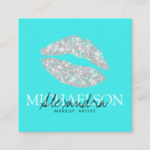 Tarjeta De Visita Cuadrada Moderno artista de maquillaje característico del