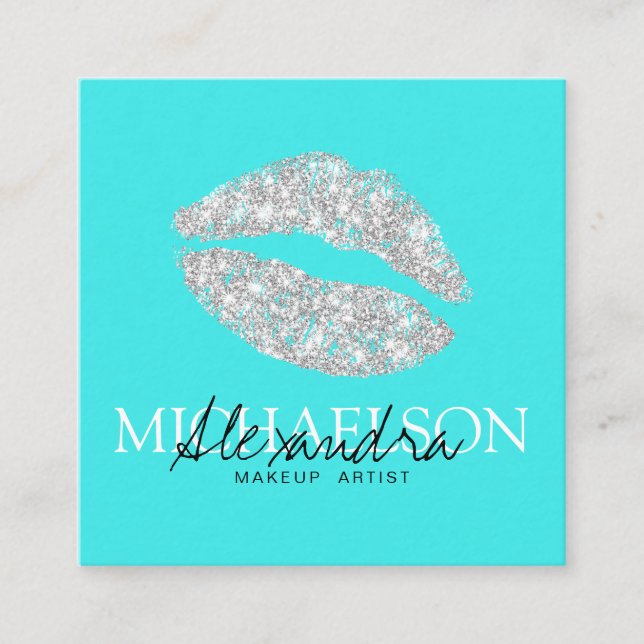 Tarjeta De Visita Cuadrada Moderno artista de maquillaje característico del t (Anverso)