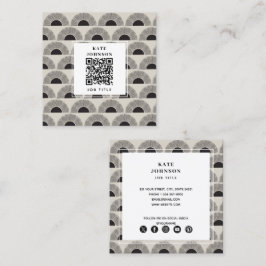 Tarjeta De Visita Cuadrada Moderno código QR para la exposición al sol negro 