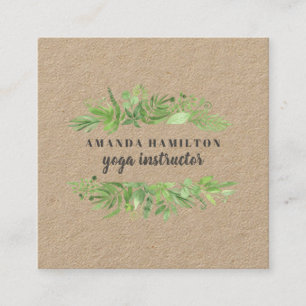 Tarjeta De Visita Cuadrada Moderno color de agua rÚSTICA pradera silvestre v