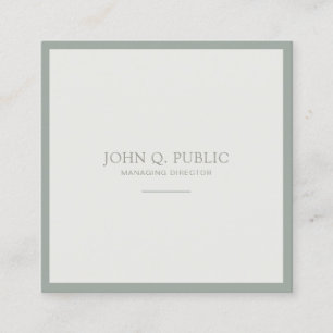 Tarjeta De Visita Cuadrada Moderno Creativo Minimalista Simple Elegante Verde