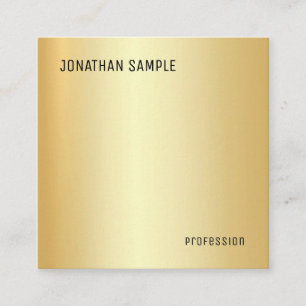 Tarjeta De Visita Cuadrada Moderno diseño Minimalista Faux Gold Template