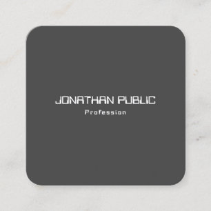 Tarjeta De Visita Cuadrada Moderno Elegante Plantilla Simple en Blanco y Negr