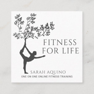 Tarjeta De Visita Cuadrada Moderno entrenador de fitness personal entrenador 