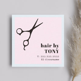 Tarjeta De Visita Cuadrada Moderno estilo Guay negro Rosa azul de pelo