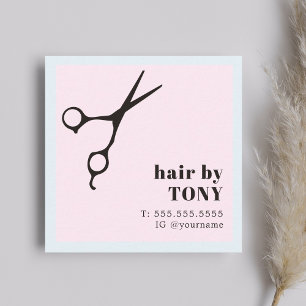 Tarjeta De Visita Cuadrada Moderno estilo Guay negro Rosa azul de pelo