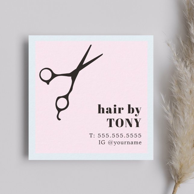 Tarjeta De Visita Cuadrada Moderno estilo Guay negro Rosa azul de pelo (Subido por el creador)