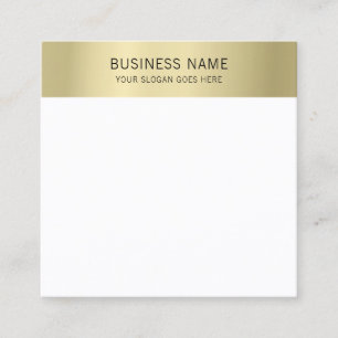 Tarjeta De Visita Cuadrada Moderno Faux Gold Elegant Simple Template