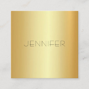 Tarjeta De Visita Cuadrada Moderno Glamour Gold Look Elegant Simple Template