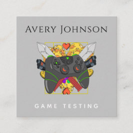 Tarjeta De Visita Cuadrada Moderno juego divertido Prueba de juego Gamer Gráf