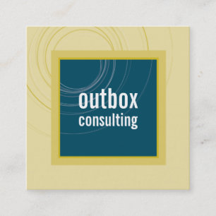 Tarjeta De Visita Cuadrada MODERNO LOGO cuadrado icono monograma mostaza verd