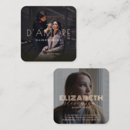 Tarjeta De Visita Cuadrada Moderno Luxury Professional Gold Resumen 2 Fotos