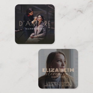 Tarjeta De Visita Cuadrada Moderno Luxury Professional Gold Resumen 2 Fotos