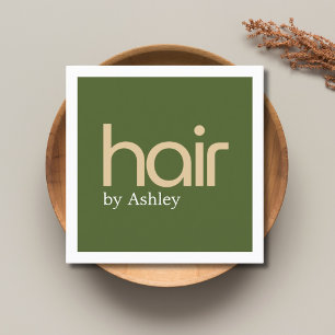 Tarjeta De Visita Cuadrada Moderno minimal falso metal verde oliva negrita sa