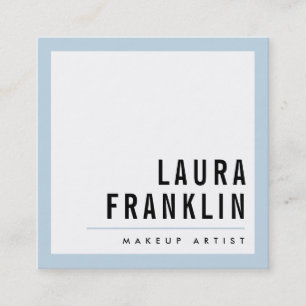 Tarjeta De Visita Cuadrada MODERNO MINIMAL negrita nombre pálido bebé azul ne