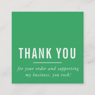 Tarjeta De Visita Cuadrada MODERNO MINIMAL simple gracias kelly green LOGO