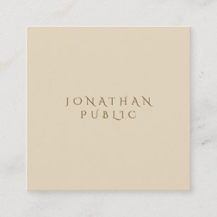 Tarjeta De Visita Cuadrada Moderno minimalista de la plantilla simple beige